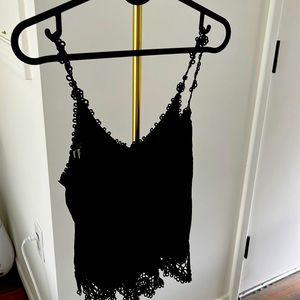 Black Valentino lace tank top/camisole
